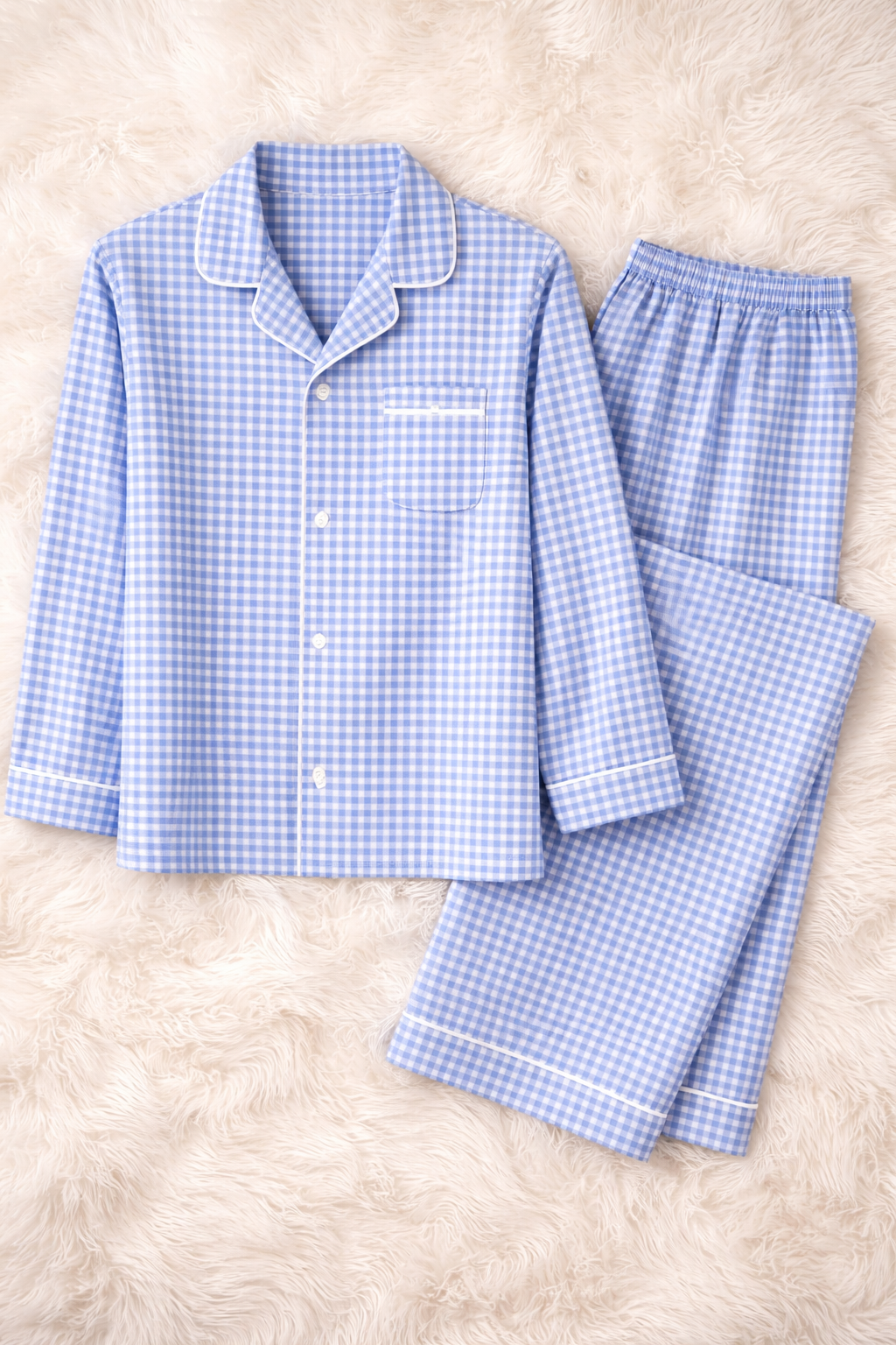 Bluebell Gingham Cotton Pajama Set