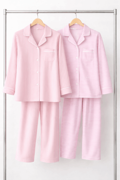 Blush Stripe Cotton Pajama Set