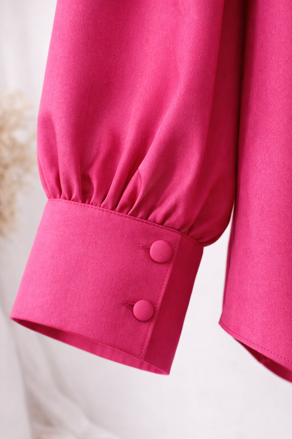 Fuchsia Grace Silk-Cotton Blouse - Image 3