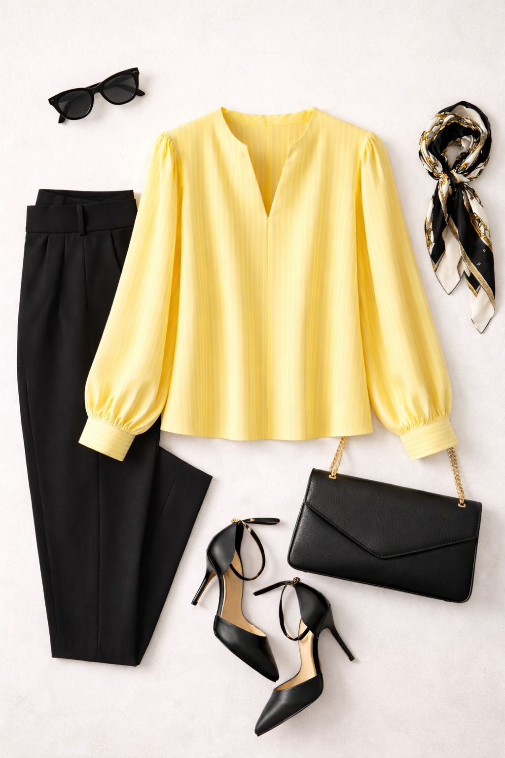Yellow Stripe Cotton Blouse - Image 2