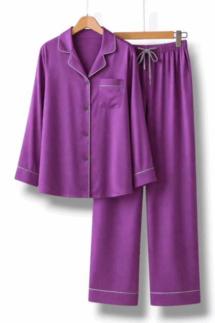 Amethyst Cotton Silk Lounge Set